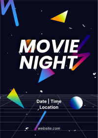 Movie Night Retro Poster Design