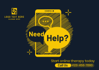 Online Therapy Consultation Postcard Design