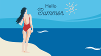 Hello Summer Scenery Facebook Event Cover Design