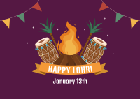 Happy Lohri Postcard Design
