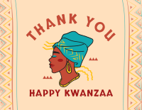 Kwanzaa African Woman Thank You Card Design