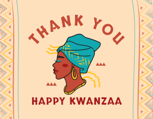 Kwanzaa African Woman Thank You Card Image Preview