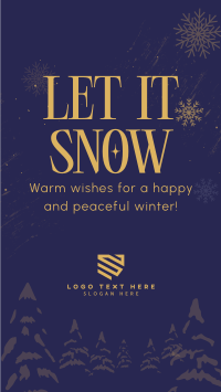 Minimalist Snow Greeting Instagram Story Preview