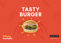 Burger Home Delivery Postcard Design