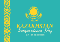 Ornamental Kazakhstan Day Postcard Design
