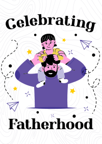 Doodle Happy Dad's Day Flyer Design