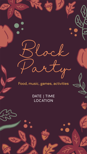 Autumn Block Party Instagram story