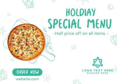 Holiday Pizza Special Postcard Image Preview