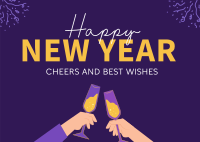 Cheers To New Year Postcard Image Preview