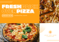 Yummy Brick Oven Pizza Postcard Design