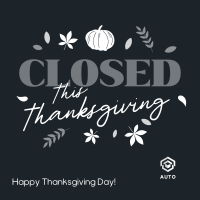 Closed for Thanksgiving Instagram Post Design