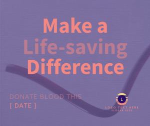 Simple Blood Donor Drive Facebook post Image Preview