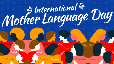 Abstract International Mother Language Day Facebook event cover Image Preview