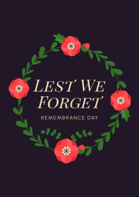 Geometric Poppy Remembrance Day Poster Image Preview