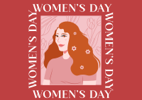 Women's Day Portrait Postcard Design