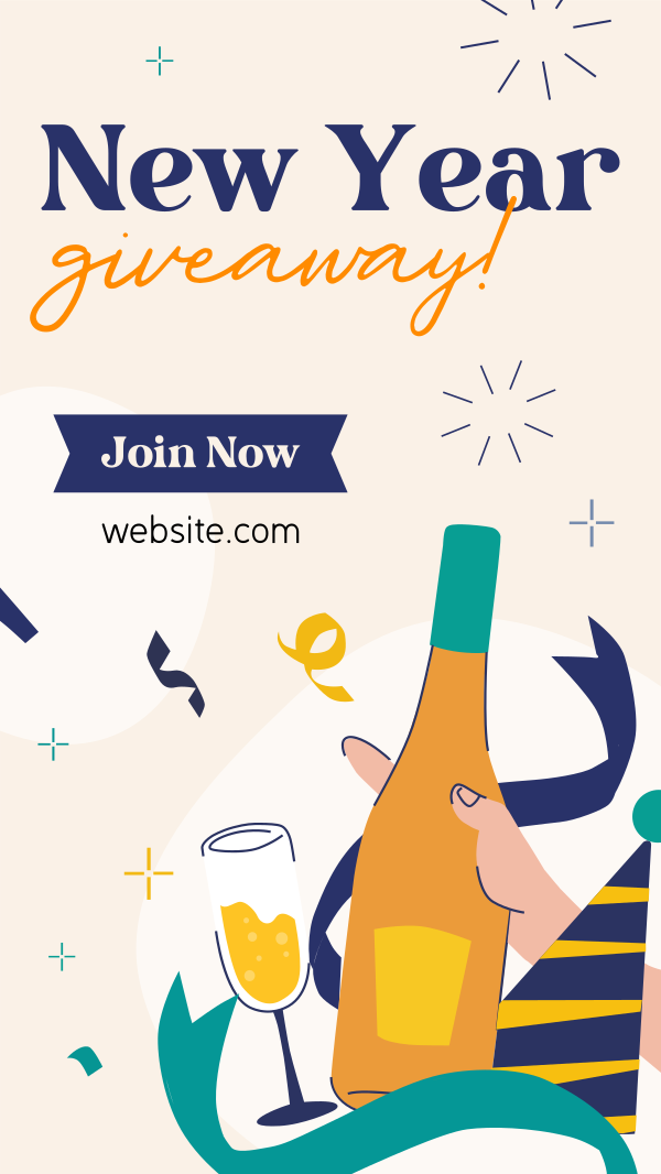 New Year Giveaway Facebook Story Design