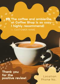 Quirky Cafe Testimonial Flyer Design