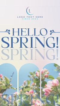 Retro Welcome Spring Facebook Story Design