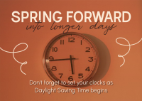 Daylight Saving Begins Postcard Design