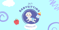 Babysitting Services Illustration Facebook Ad Preview