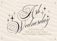 Simple Elegant Ash Wednesday Postcard Image Preview