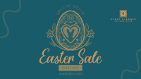 Floral Egg with Easter Bunny and Shapes Sale Facebook event cover Image Preview