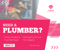 Simple Plumbing Services Facebook Post Design