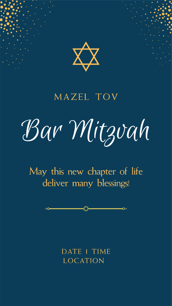 Magical Bar Mitzvah Instagram Story Design Image Preview