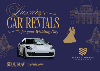 Luxury Wedding Car Rental Postcard Image Preview