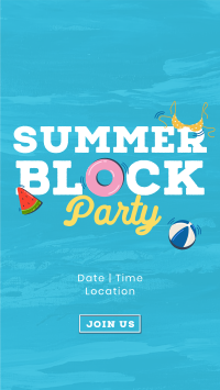 Floating Summer Party Facebook Story Design