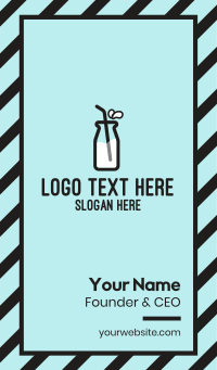 Milk Bottle Straw  Business Card Design