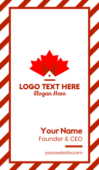 Canadian Maple Leaf Home Business Card Design