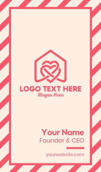 Pink House Heart  Business Card Design