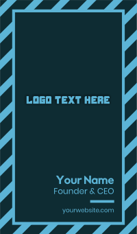 Blue Futuristic Text Business Card Design