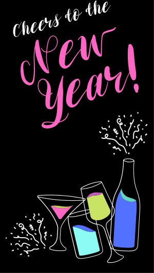 Cheers to New Year! Facebook story Image Preview