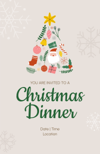 Christmas Tree Collage Invitation Design