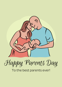 Young Happy Parents Poster Design