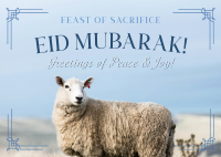 Eid Mubarak Sheep Postcard Design