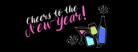 Cheers to New Year! Facebook Cover Design