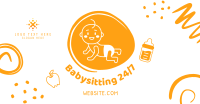 Babysitting Services Illustration Facebook Ad Design