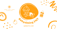 Babysitting Services Illustration Facebook ad Image Preview