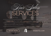 Minimalist Hair Salon Services Postcard Preview