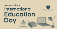 Cute Education Day Facebook Ad Design