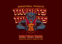 Basketball Tryout Postcard Design