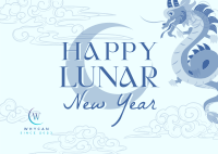 Lunar New Year Dragon Postcard Design