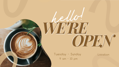 Open Coffee Shop Cafe Facebook event cover Image Preview