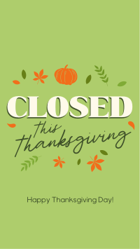 Closed for Thanksgiving YouTube Short Design