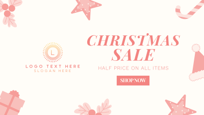 Cute Christmas Sale Facebook event cover Image Preview