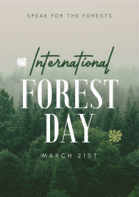 Minimalist Forest Day Flyer Design