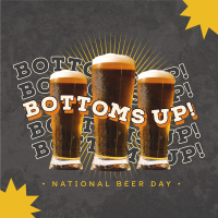Bottoms Up this Beer Day Instagram Post Design